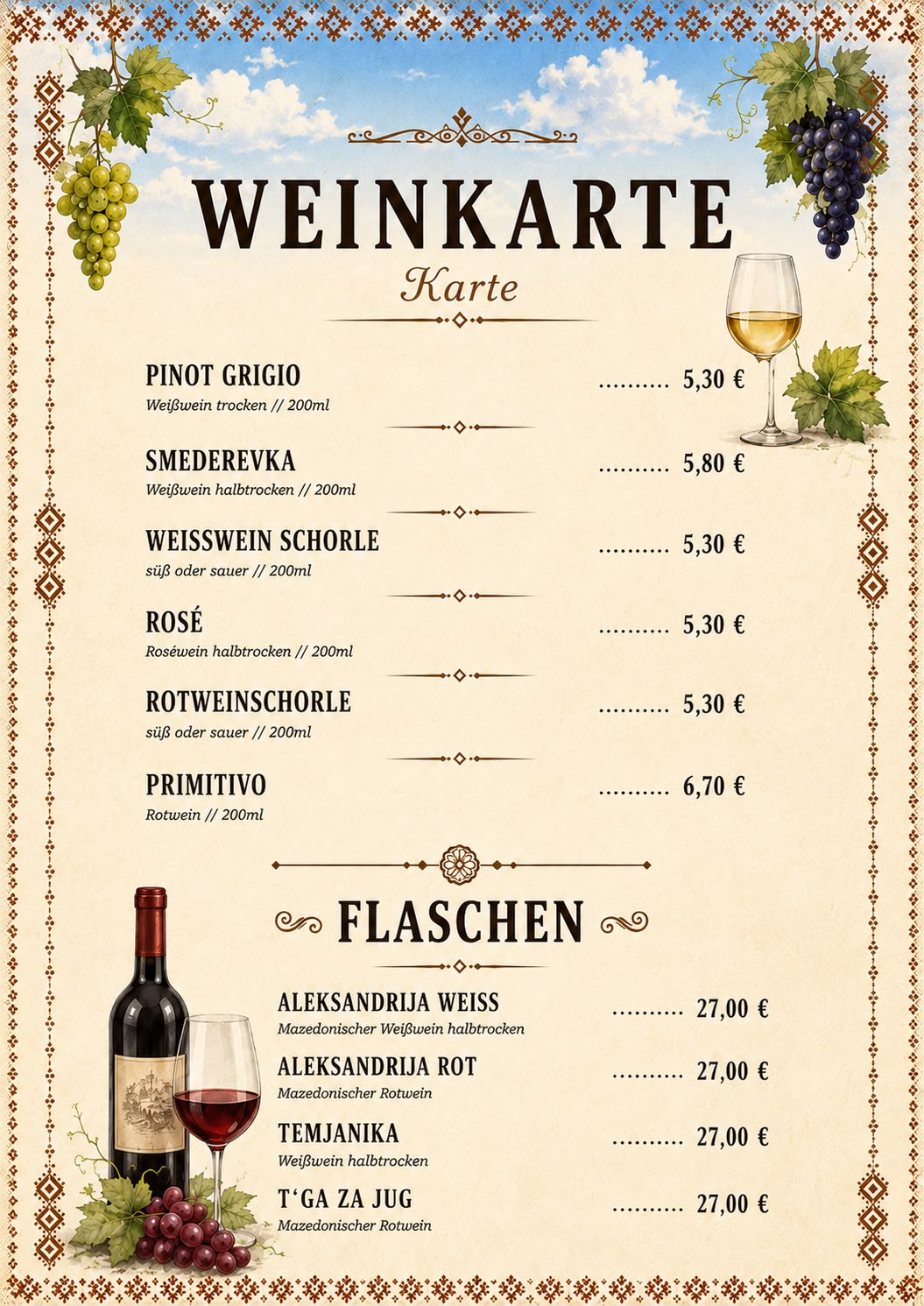 Weinkarte